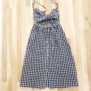Zara Gingham Keyhole Tie Dress